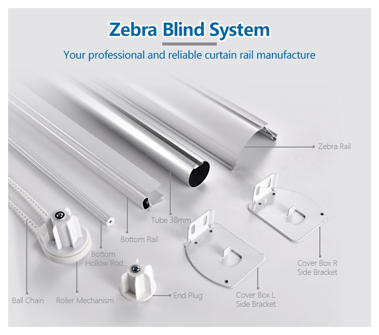 Wholesale Price Day and Night Zebra Blind Parts Roller Blinds Aluminium Components